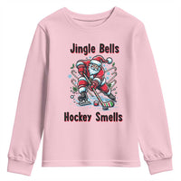 Jingle Bells Hockey Smells Youth Sweatshirt Funny Santa Ice Hockey Christmas Gift - Wonder Print Shop