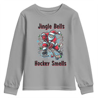 Jingle Bells Hockey Smells Youth Sweatshirt Funny Santa Ice Hockey Christmas Gift - Wonder Print Shop