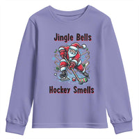 Jingle Bells Hockey Smells Youth Sweatshirt Funny Santa Ice Hockey Christmas Gift - Wonder Print Shop