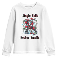 Jingle Bells Hockey Smells Youth Sweatshirt Funny Santa Ice Hockey Christmas Gift - Wonder Print Shop
