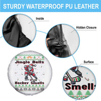 Ugly Christmas Sweater Santa Playing Hockey Spare Tire Cover Jingle Bells Hockey Smells - Wonder Print Shop