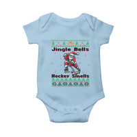 Ugly Christmas Sweater Santa Playing Hockey Baby Onesie Jingle Bells Hockey Smells - Wonder Print Shop