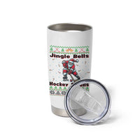 Ugly Christmas Sweater Santa Playing Hockey Tumbler Cup Jingle Bells Hockey Smells - Wonder Print Shop