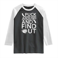 Puck Around And Find Out Raglan Shirt Hockey Lover Gift - Wonder Print Shop