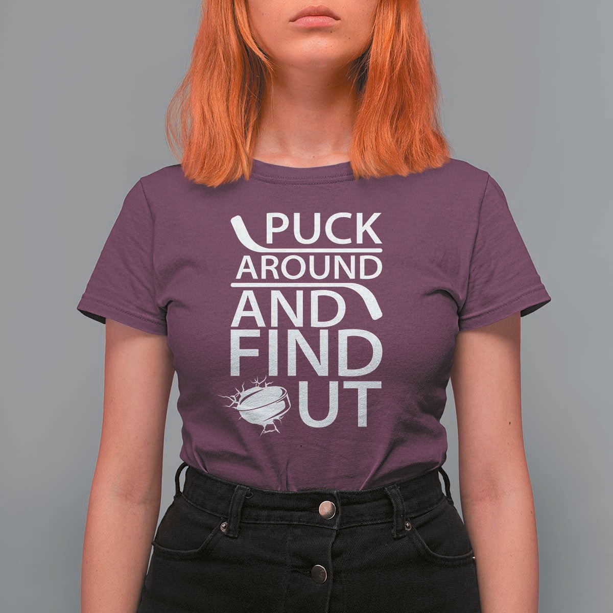 Puck Around And Find Out T Shirt For Women Hockey Lover Gift - Wonder Print Shop