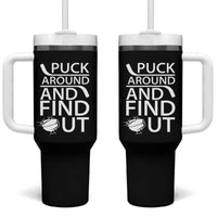 Puck Around And Find Out Tumbler With Handle Hockey Lover Gift - Wonder Print Shop