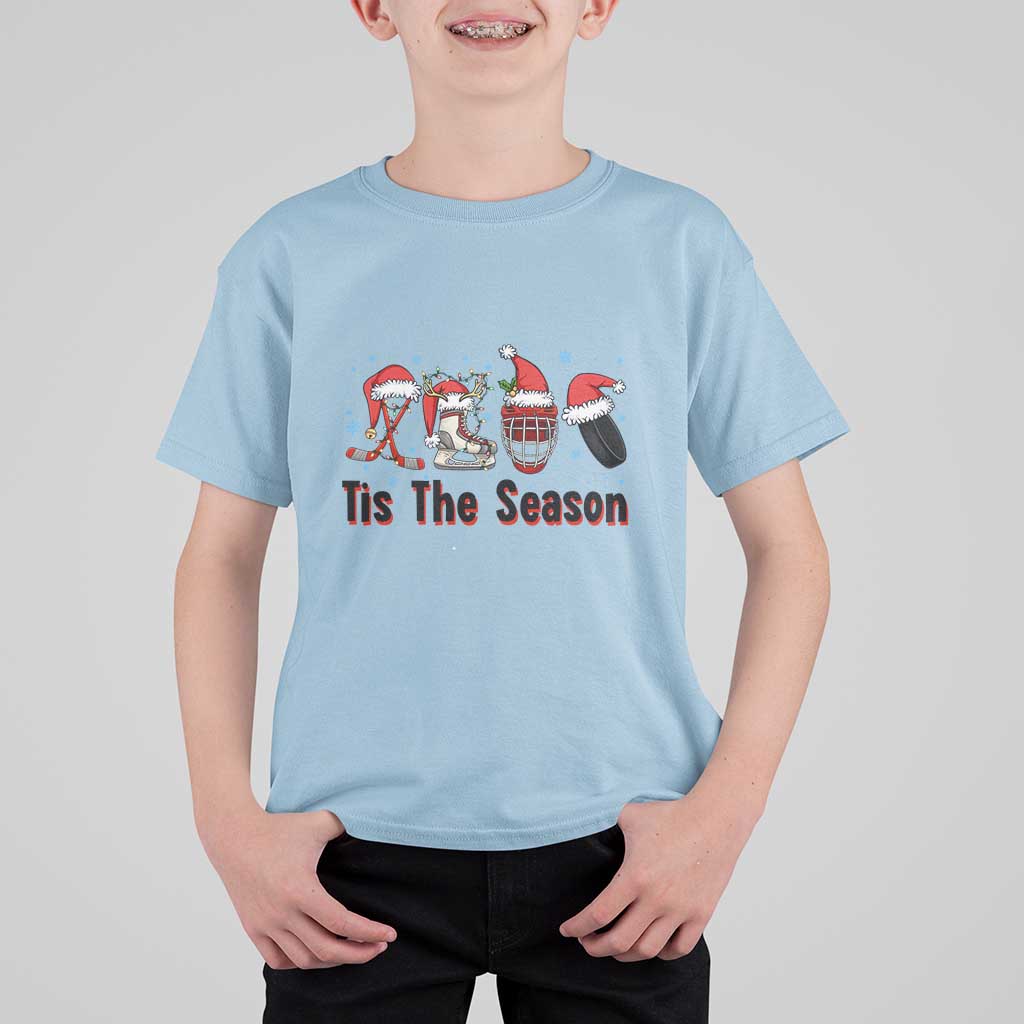Funny Ice Hockey Christmas Gift T Shirt For Kid Tis The Season - Wonder Print Shop