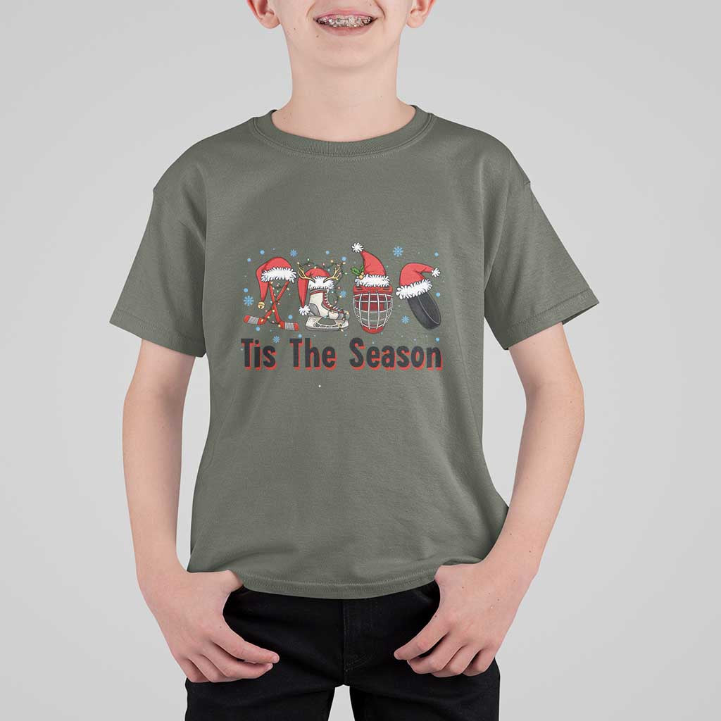 Funny Ice Hockey Christmas Gift T Shirt For Kid Tis The Season - Wonder Print Shop