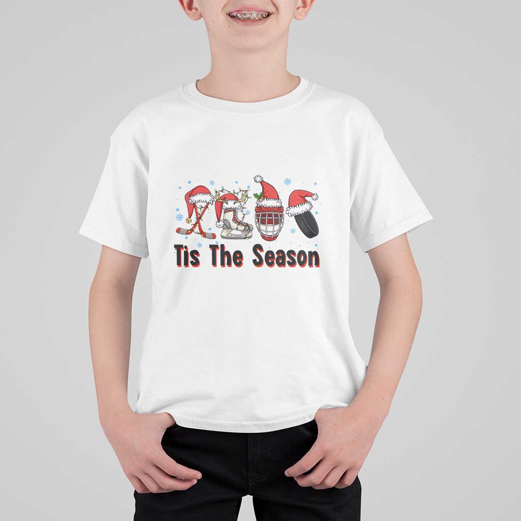 Funny Ice Hockey Christmas Gift T Shirt For Kid Tis The Season - Wonder Print Shop