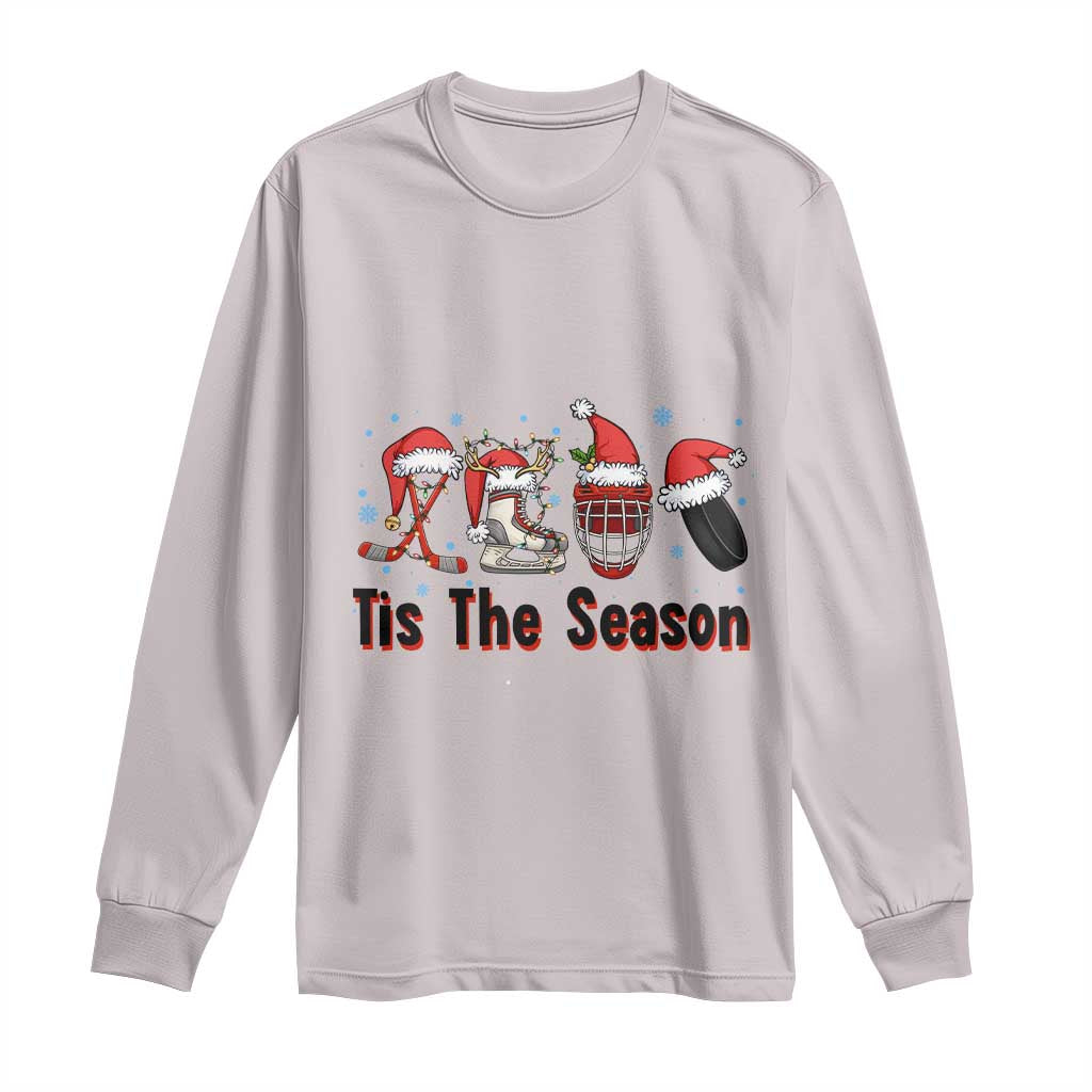 Funny Ice Hockey Christmas Gift Long Sleeve Shirt Tis The Season - Wonder Print Shop