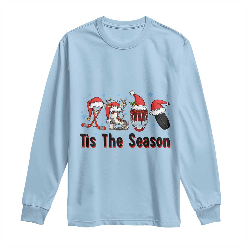 Funny Ice Hockey Christmas Gift Long Sleeve Shirt Tis The Season - Wonder Print Shop