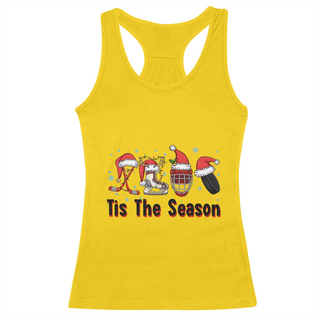 Funny Ice Hockey Christmas Gift Racerback Tank Top Tis The Season - Wonder Print Shop