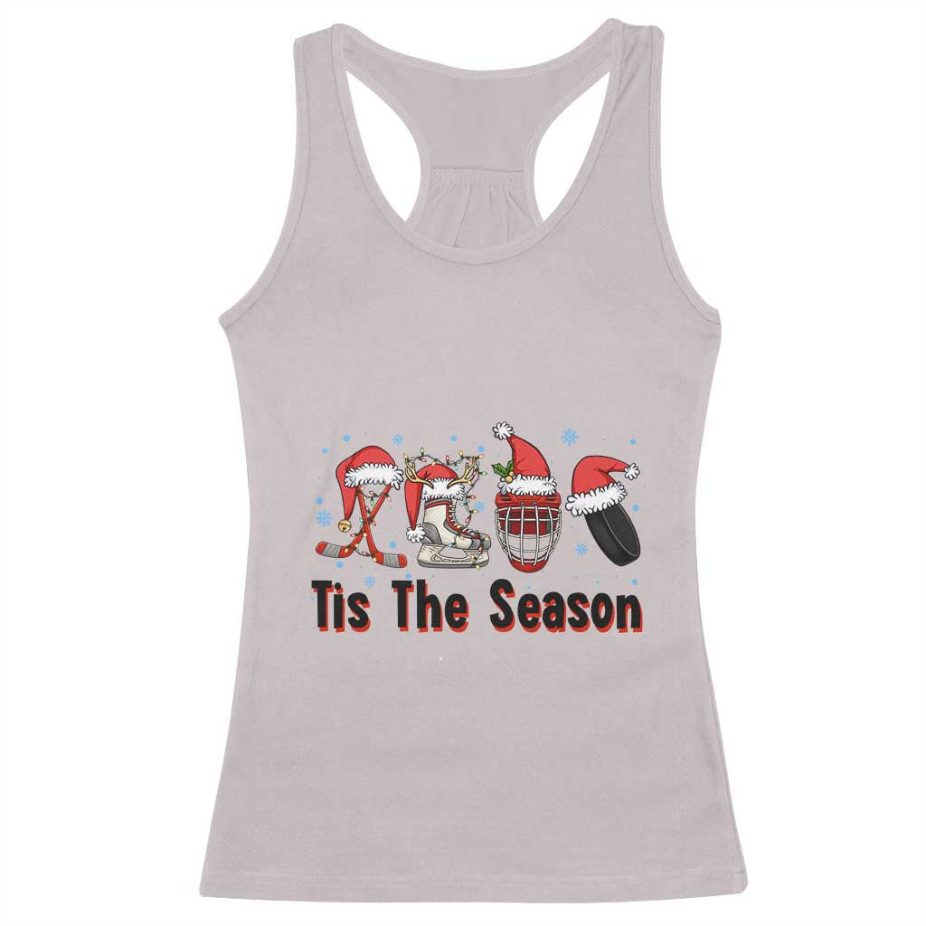 Funny Ice Hockey Christmas Gift Racerback Tank Top Tis The Season - Wonder Print Shop