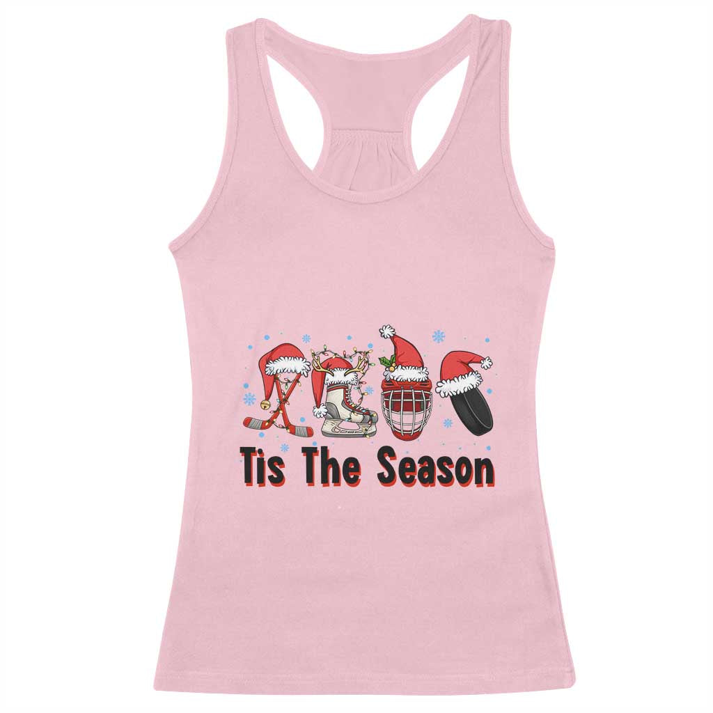 Funny Ice Hockey Christmas Gift Racerback Tank Top Tis The Season - Wonder Print Shop