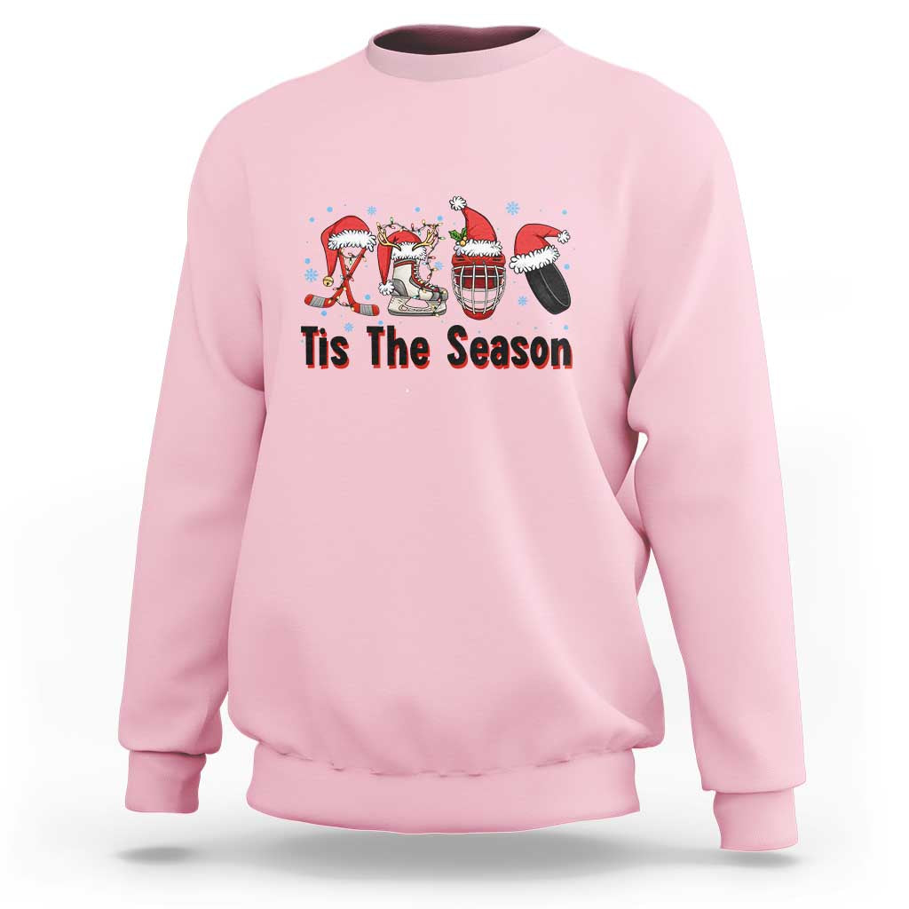Funny Ice Hockey Christmas Gift Sweatshirt Tis The Season - Wonder Print Shop