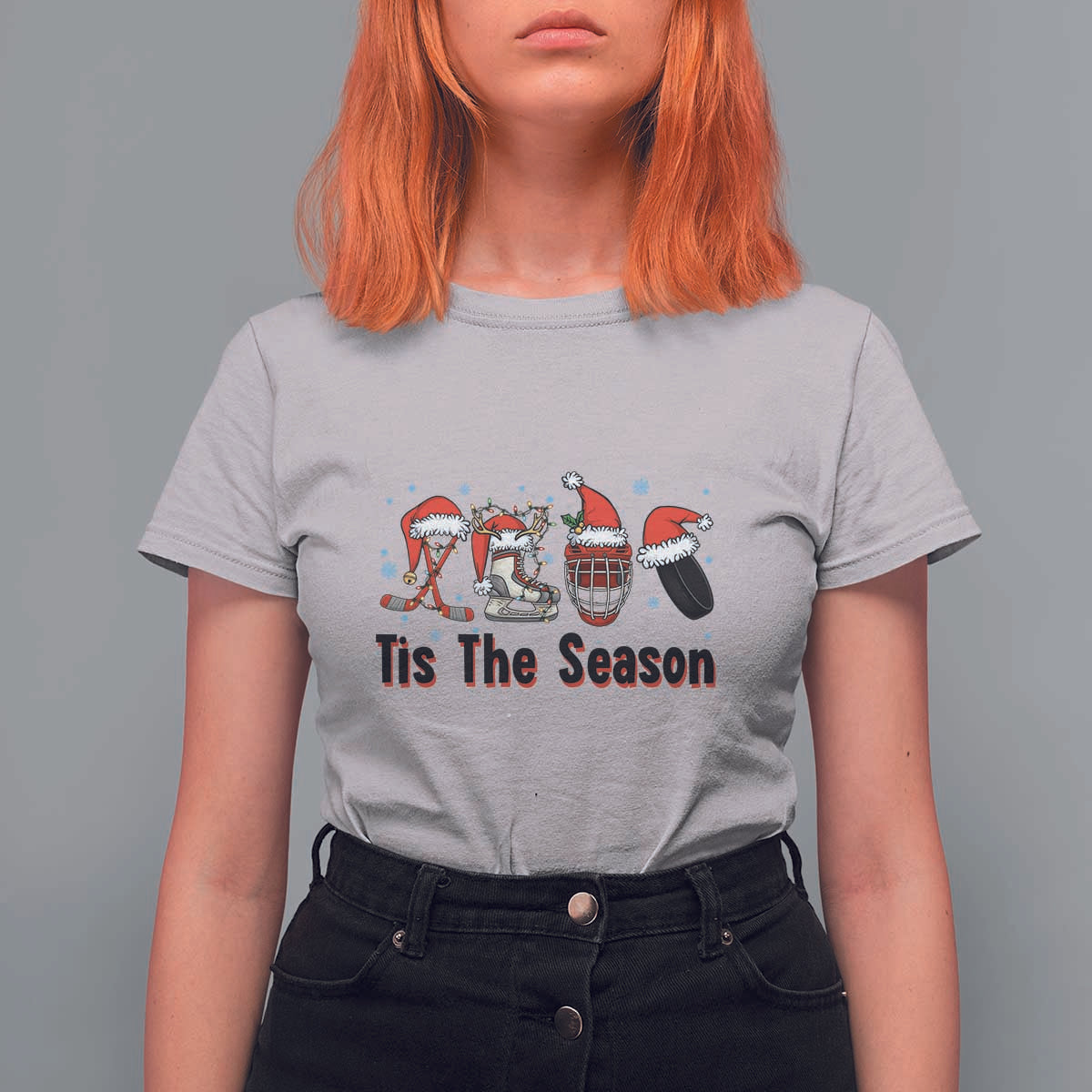 Funny Ice Hockey Christmas Gift T Shirt For Women Tis The Season - Wonder Print Shop