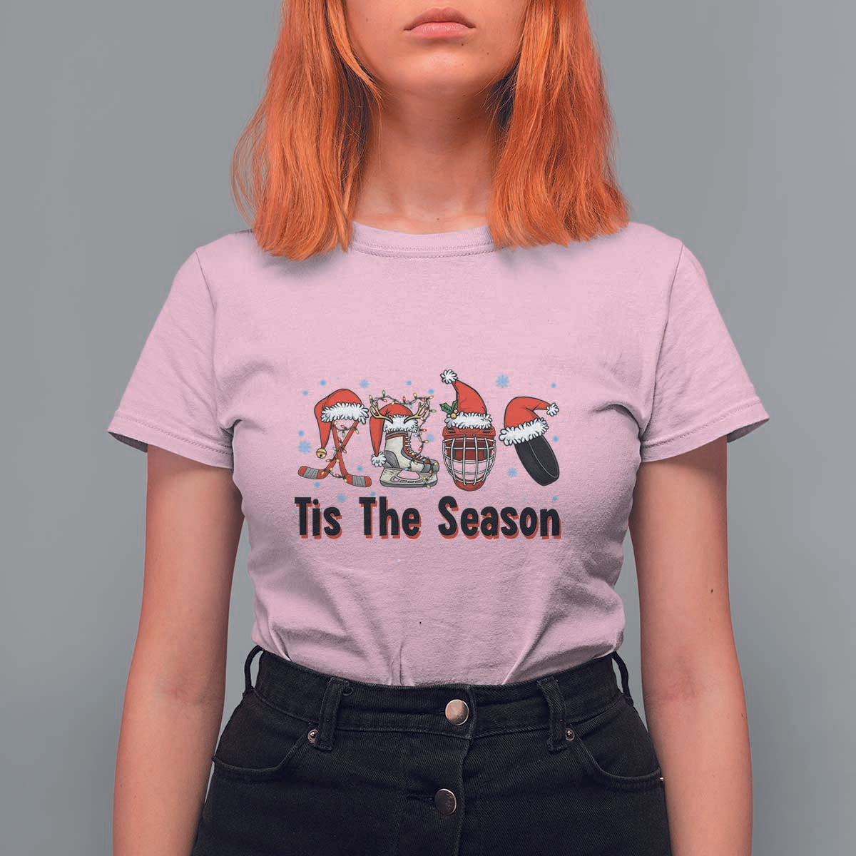 Funny Ice Hockey Christmas Gift T Shirt For Women Tis The Season - Wonder Print Shop