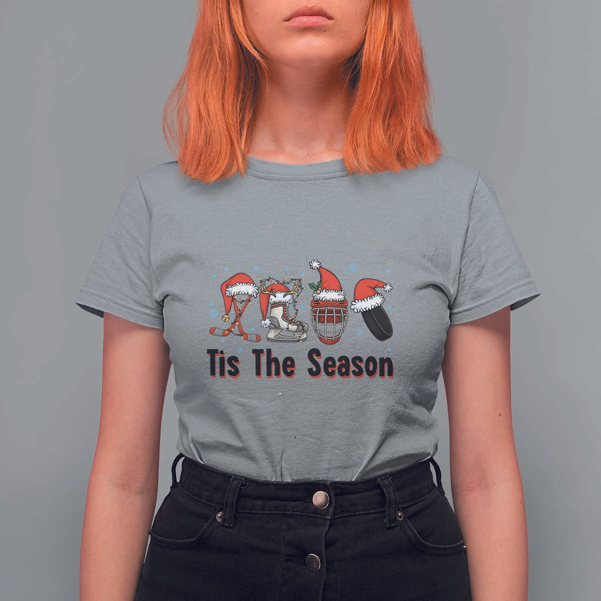 Funny Ice Hockey Christmas Gift T Shirt For Women Tis The Season - Wonder Print Shop