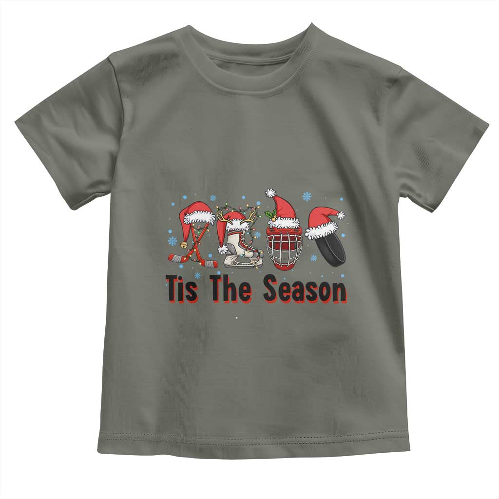 Funny Ice Hockey Christmas Gift Toddler T Shirt Tis The Season - Wonder Print Shop