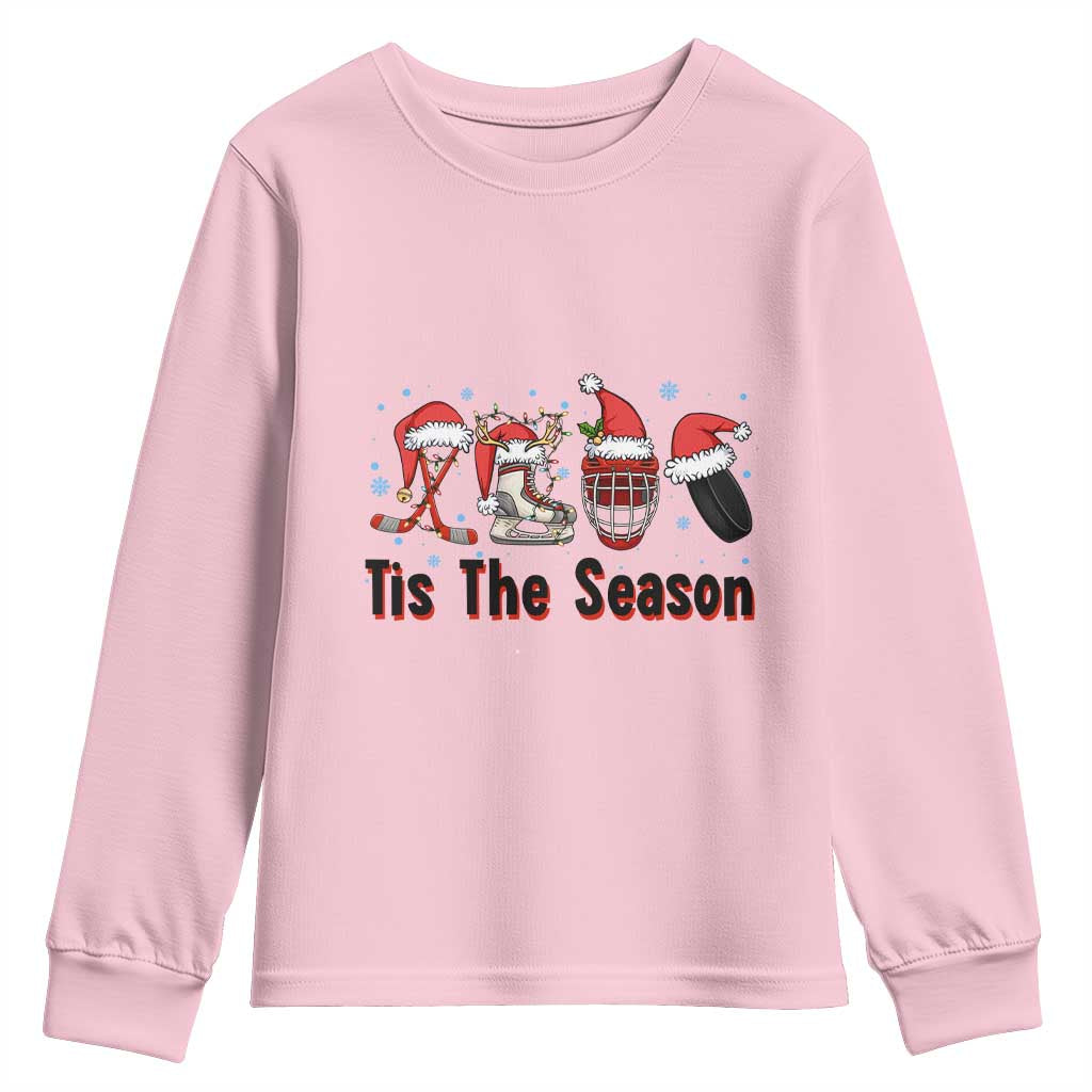 Funny Ice Hockey Christmas Gift Youth Sweatshirt Tis The Season - Wonder Print Shop