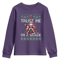 Trust Me Im A Goalie Youth Sweatshirt Santa Hockey Goalie Ugly Sweater Gift - Wonder Print Shop