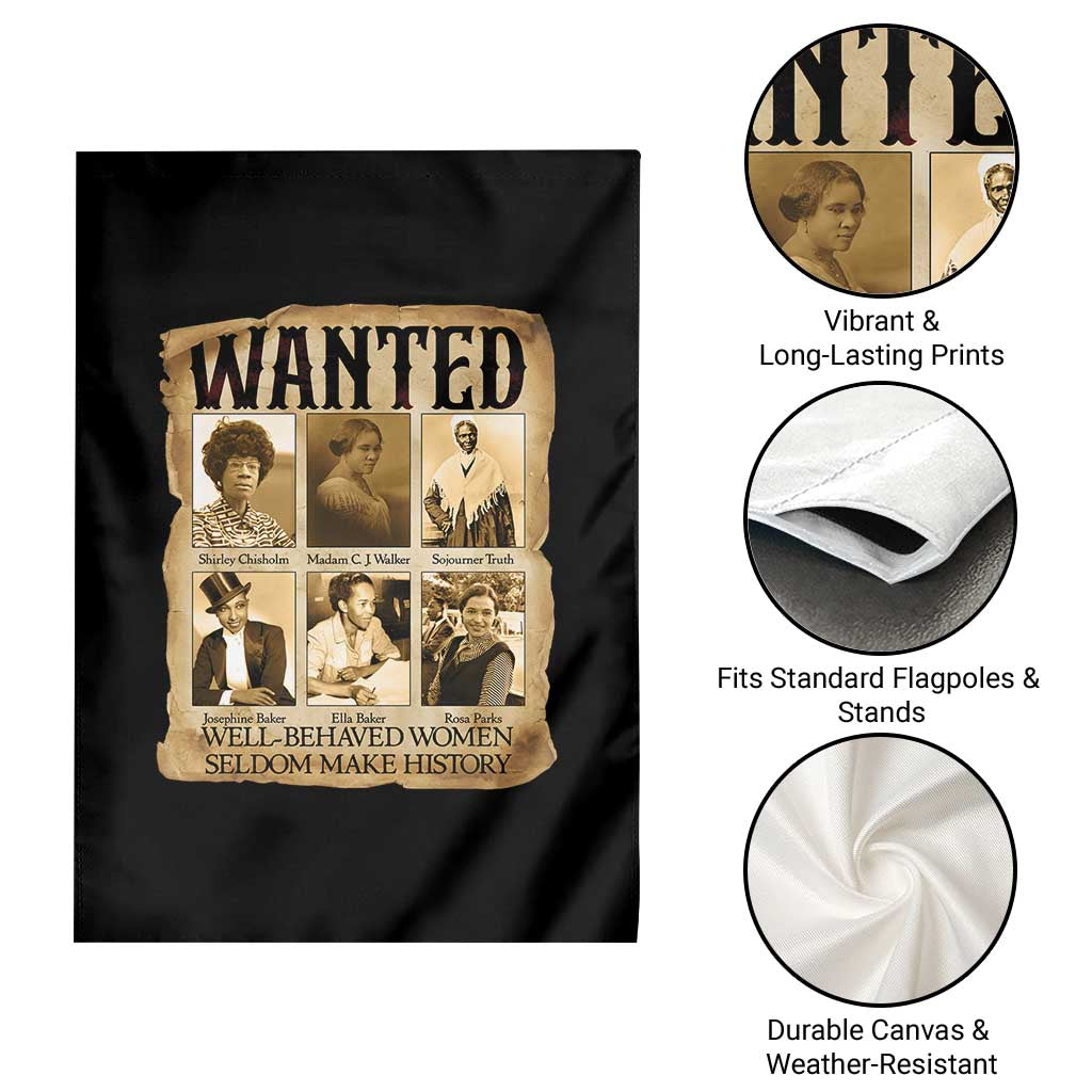 Well Behaved Women Seldom Make History Garden Flag Vintage Feminist Poster - Wonder Print Shop