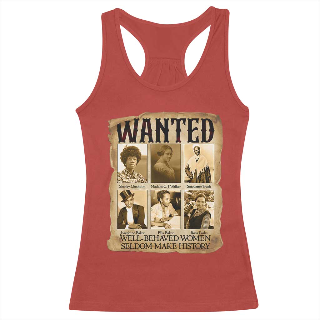 Well Behaved Women Seldom Make History Racerback Tank Top Vintage Feminist Poster - Wonder Print Shop