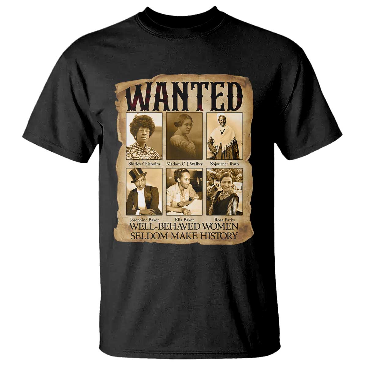 Well Behaved Women Seldom Make History T Shirt Vintage Feminist Poster - Wonder Print Shop