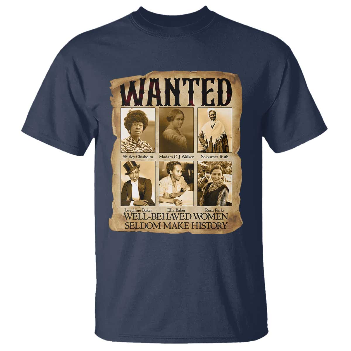 Well Behaved Women Seldom Make History T Shirt Vintage Feminist Poster - Wonder Print Shop