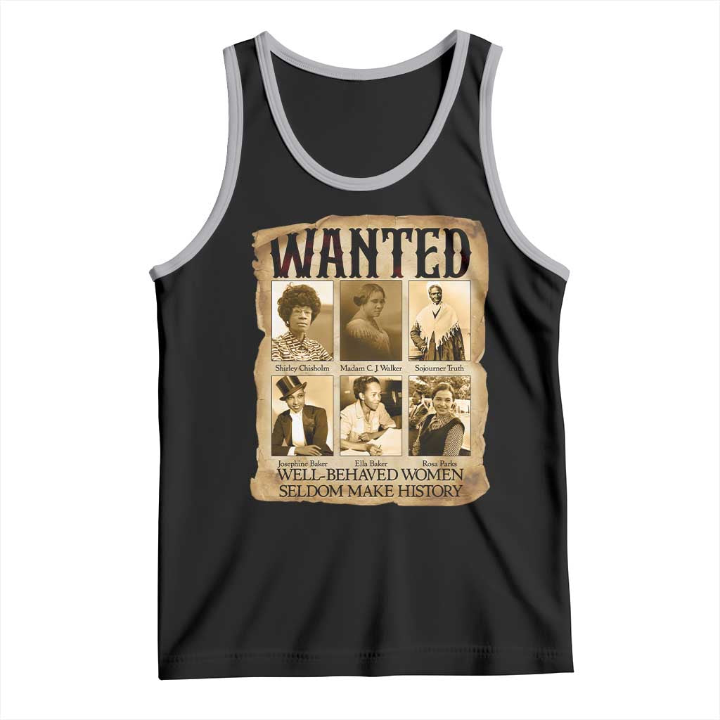 Well Behaved Women Seldom Make History Tank Top Vintage Feminist Poster - Wonder Print Shop