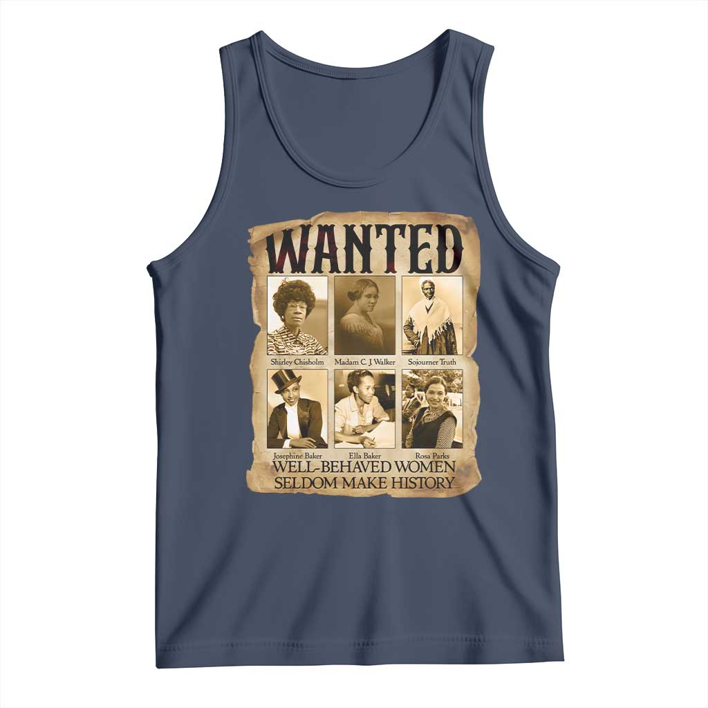 Well Behaved Women Seldom Make History Tank Top Vintage Feminist Poster - Wonder Print Shop