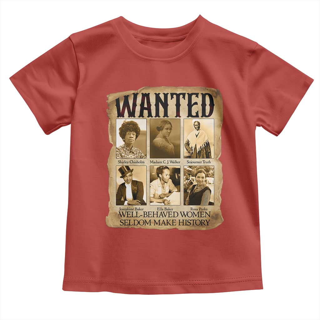 Well Behaved Women Seldom Make History Toddler T Shirt Vintage Feminist Poster - Wonder Print Shop
