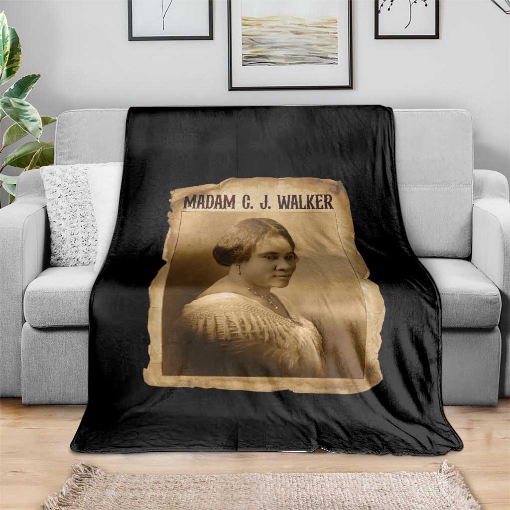 Madam CJ Walker Throw Blanket Female Empowerment History Gift - Wonder Print Shop