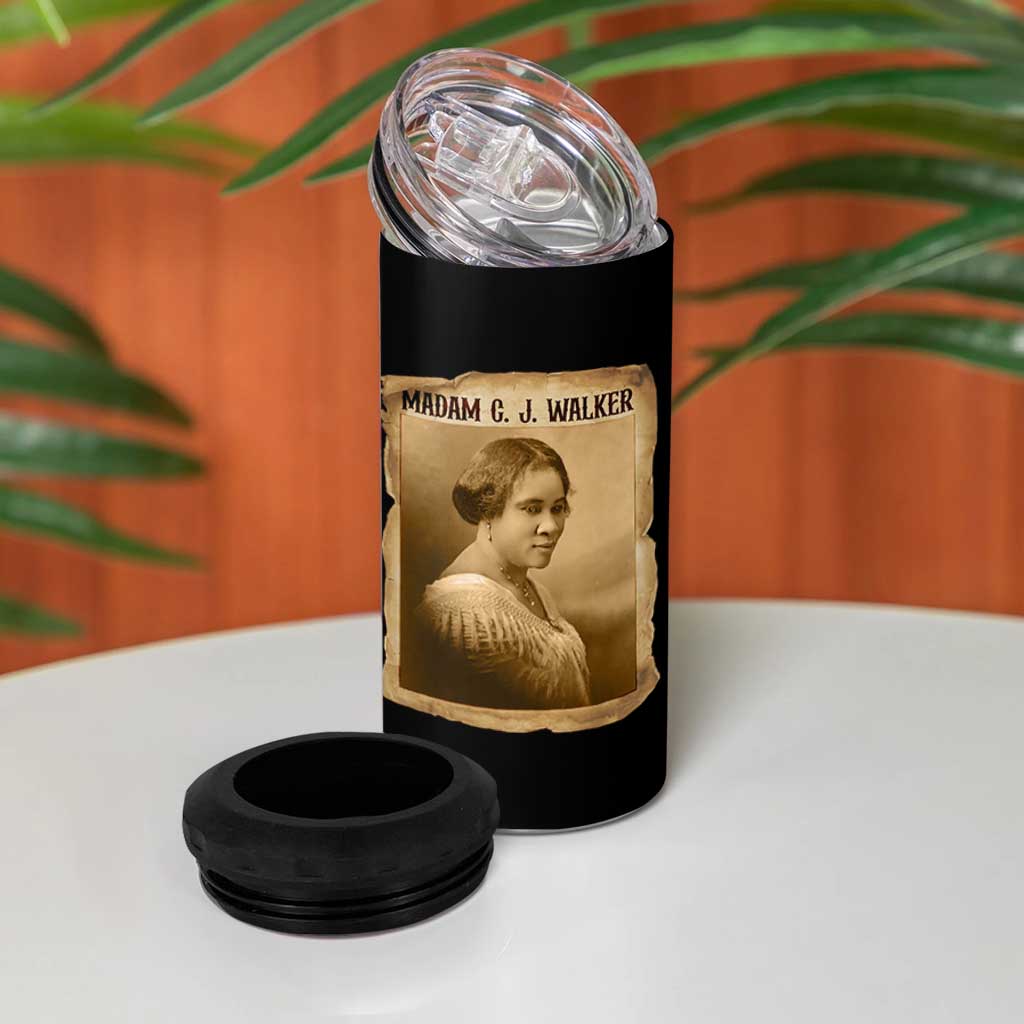 Madam CJ Walker 4 in 1 Can Cooler Tumbler Female Empowerment History Gift - Wonder Print Shop