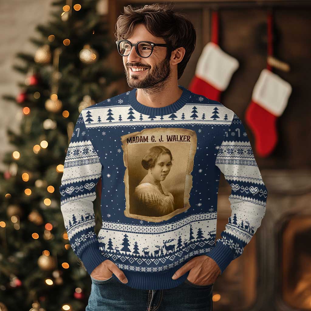 Madam CJ Walker Ugly Christmas Sweater Female Empowerment History Gift - Wonder Print Shop