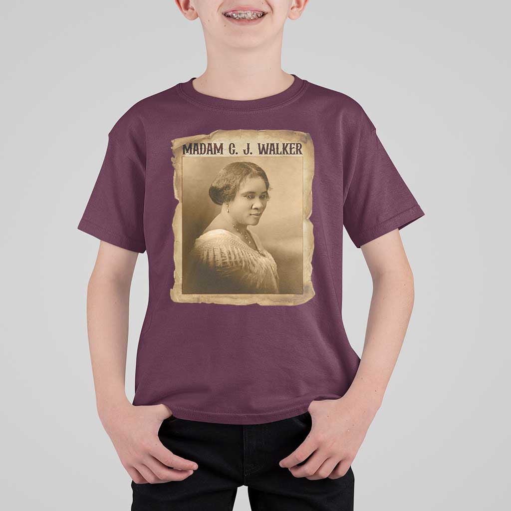 Madam CJ Walker T Shirt For Kid Female Empowerment History Gift - Wonder Print Shop