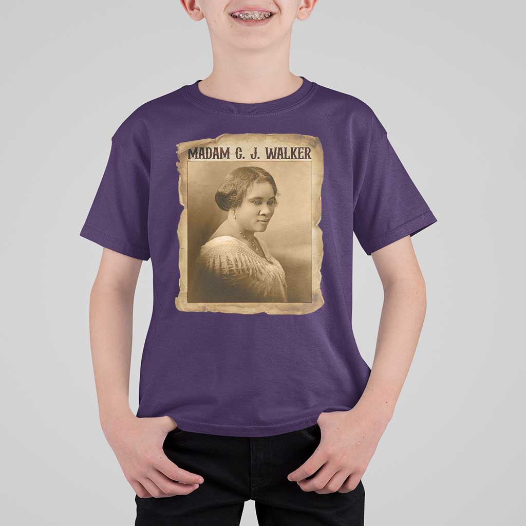 Madam CJ Walker T Shirt For Kid Female Empowerment History Gift - Wonder Print Shop