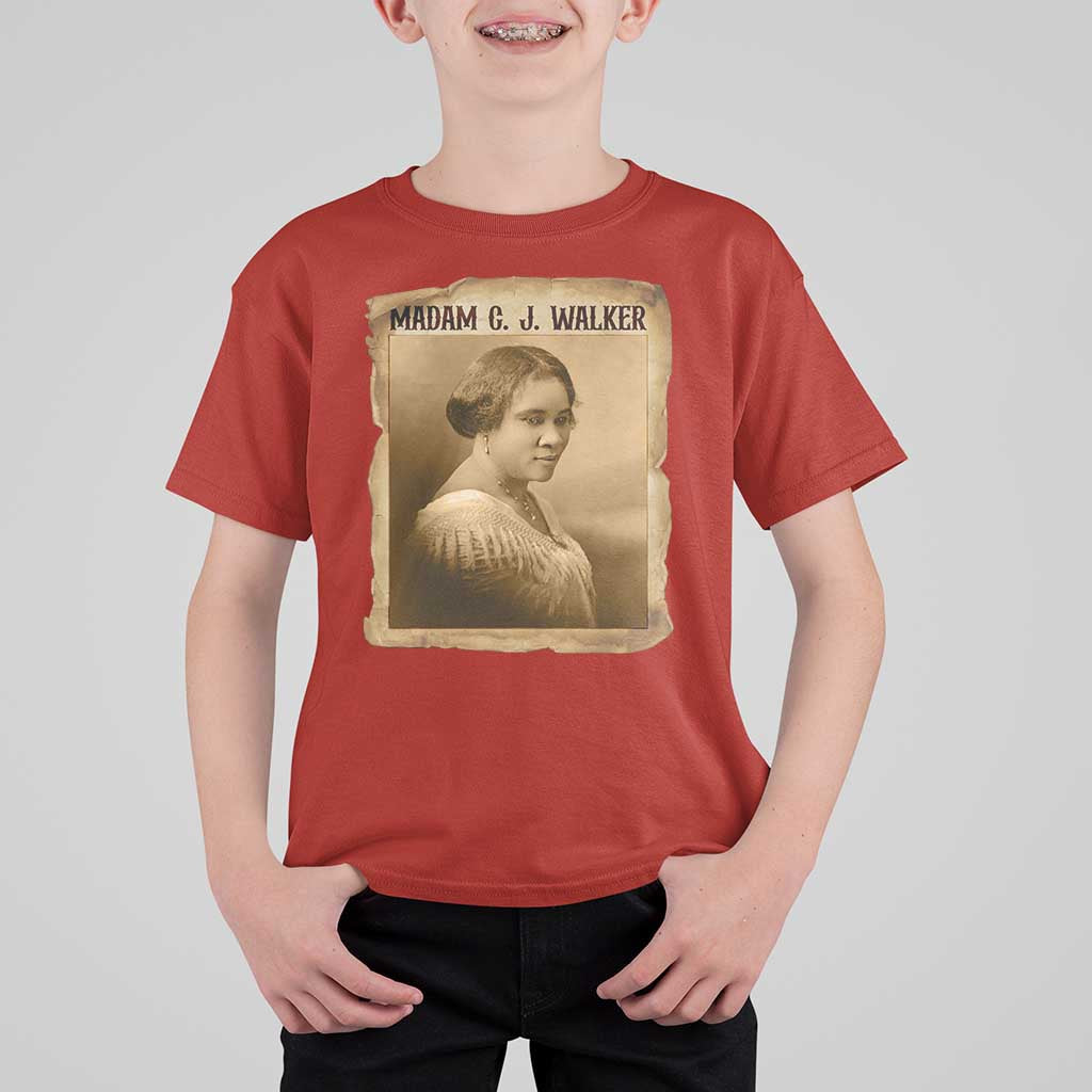 Madam CJ Walker T Shirt For Kid Female Empowerment History Gift - Wonder Print Shop
