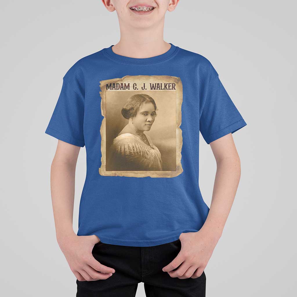 Madam CJ Walker T Shirt For Kid Female Empowerment History Gift - Wonder Print Shop
