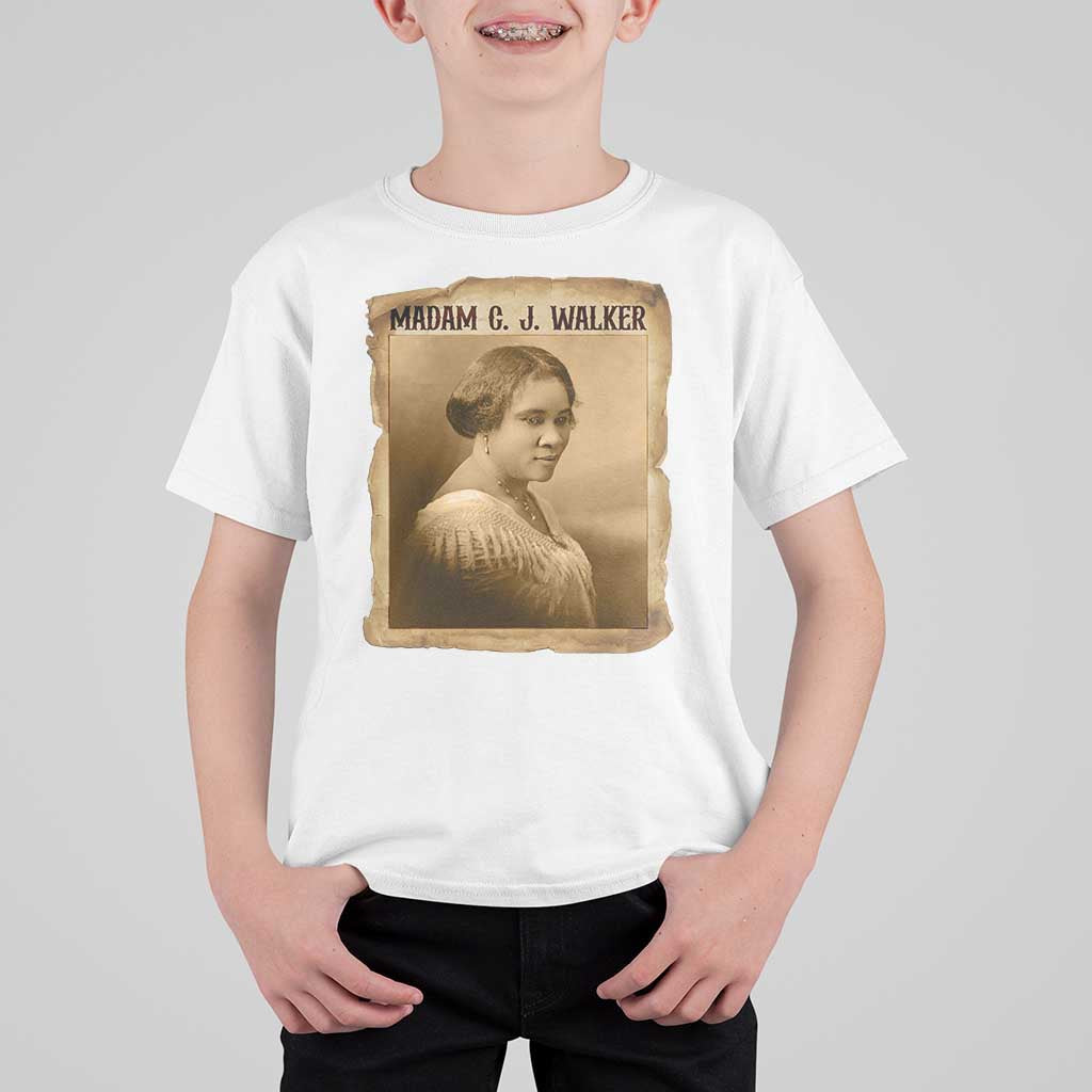 Madam CJ Walker T Shirt For Kid Female Empowerment History Gift - Wonder Print Shop