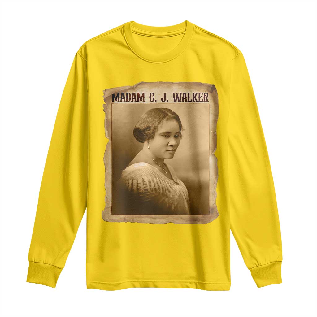 Madam CJ Walker Long Sleeve Shirt Female Empowerment History Gift - Wonder Print Shop