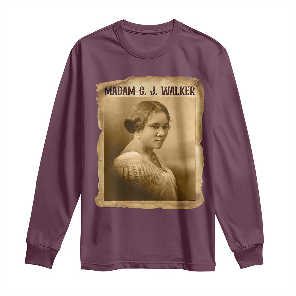 Madam CJ Walker Long Sleeve Shirt Female Empowerment History Gift - Wonder Print Shop
