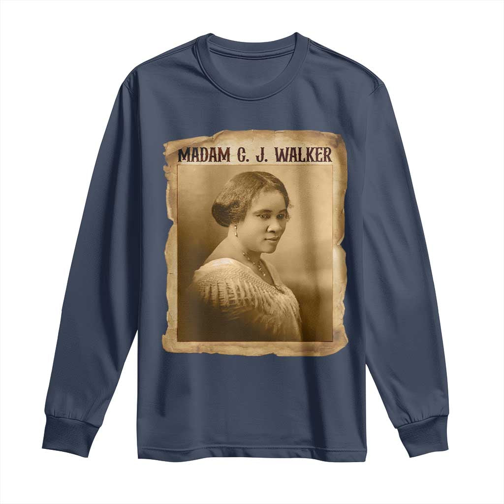 Madam CJ Walker Long Sleeve Shirt Female Empowerment History Gift - Wonder Print Shop