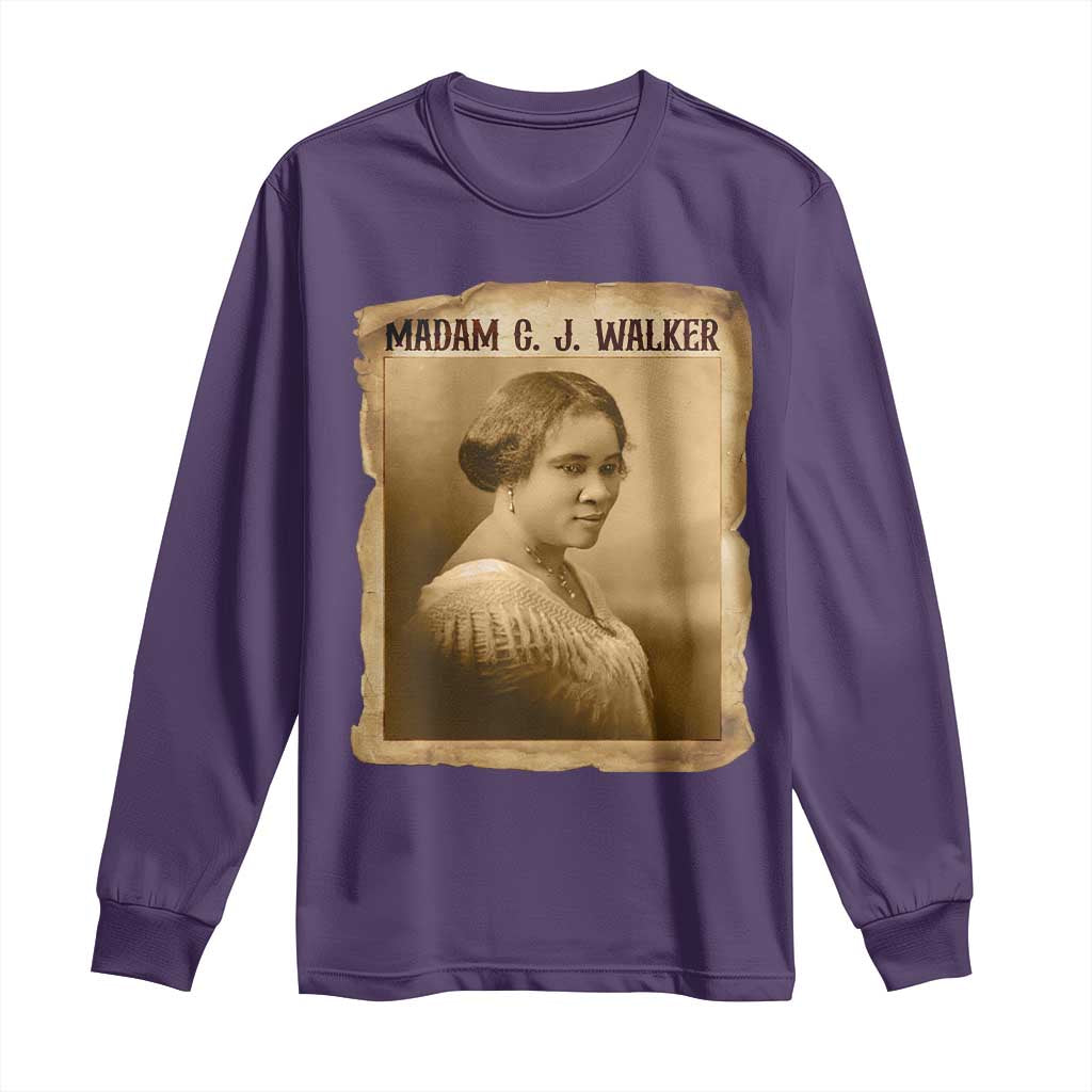 Madam CJ Walker Long Sleeve Shirt Female Empowerment History Gift - Wonder Print Shop