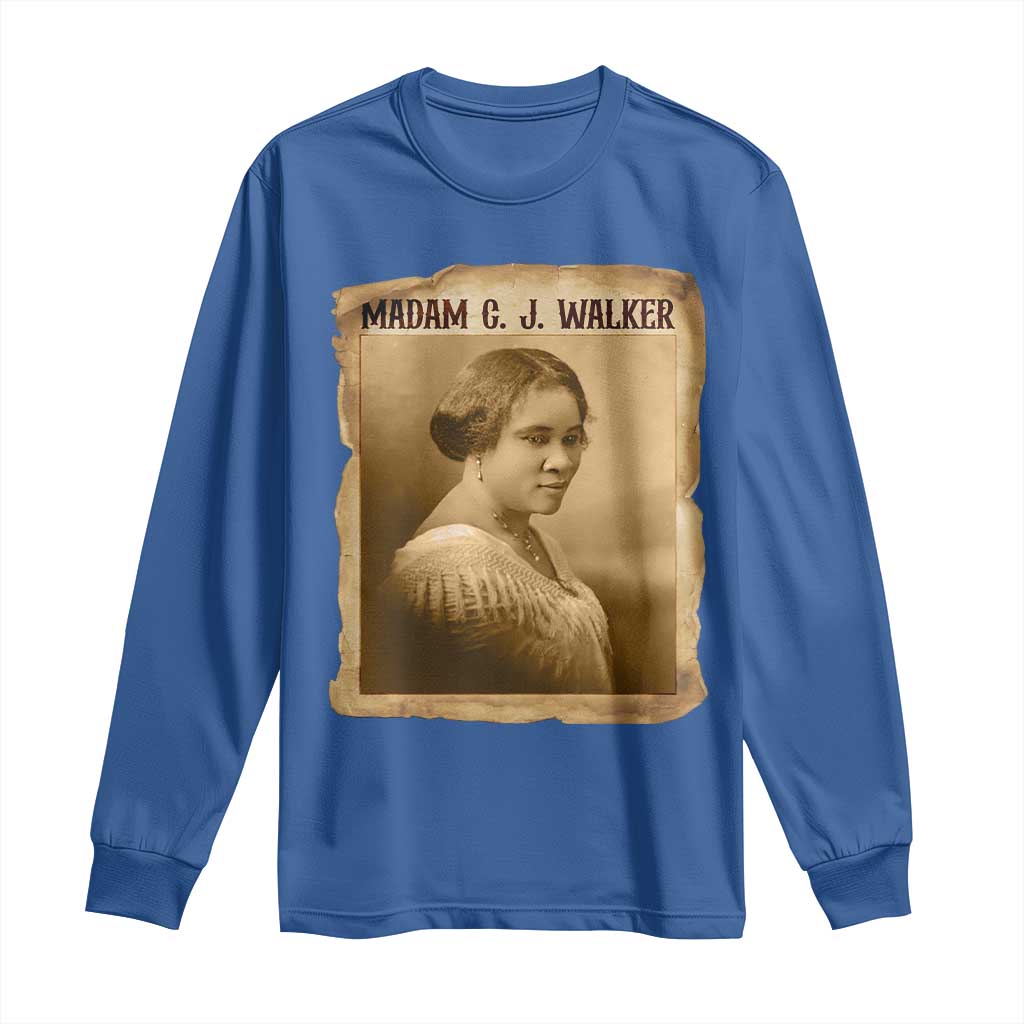 Madam CJ Walker Long Sleeve Shirt Female Empowerment History Gift - Wonder Print Shop