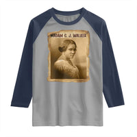 Madam CJ Walker Raglan Shirt Female Empowerment History Gift - Wonder Print Shop