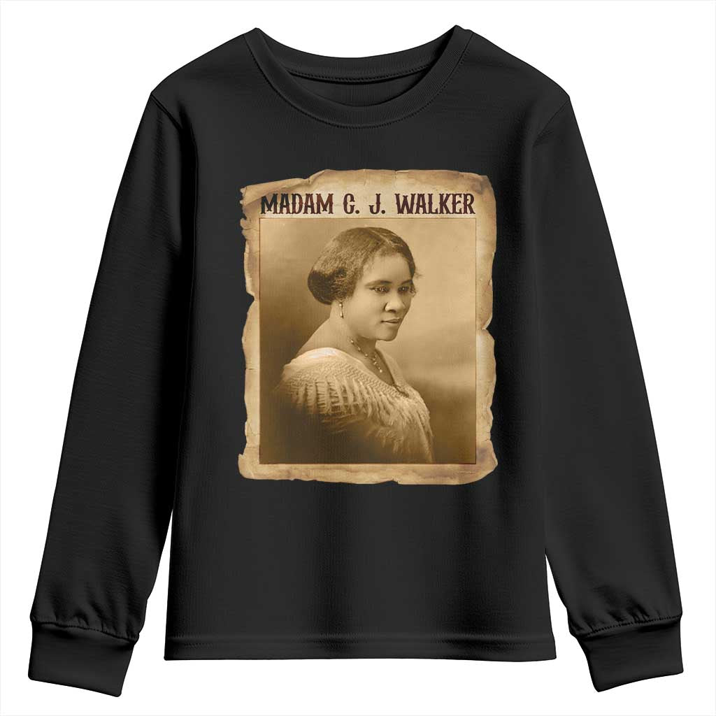 Madam CJ Walker Youth Sweatshirt Female Empowerment History Gift - Wonder Print Shop