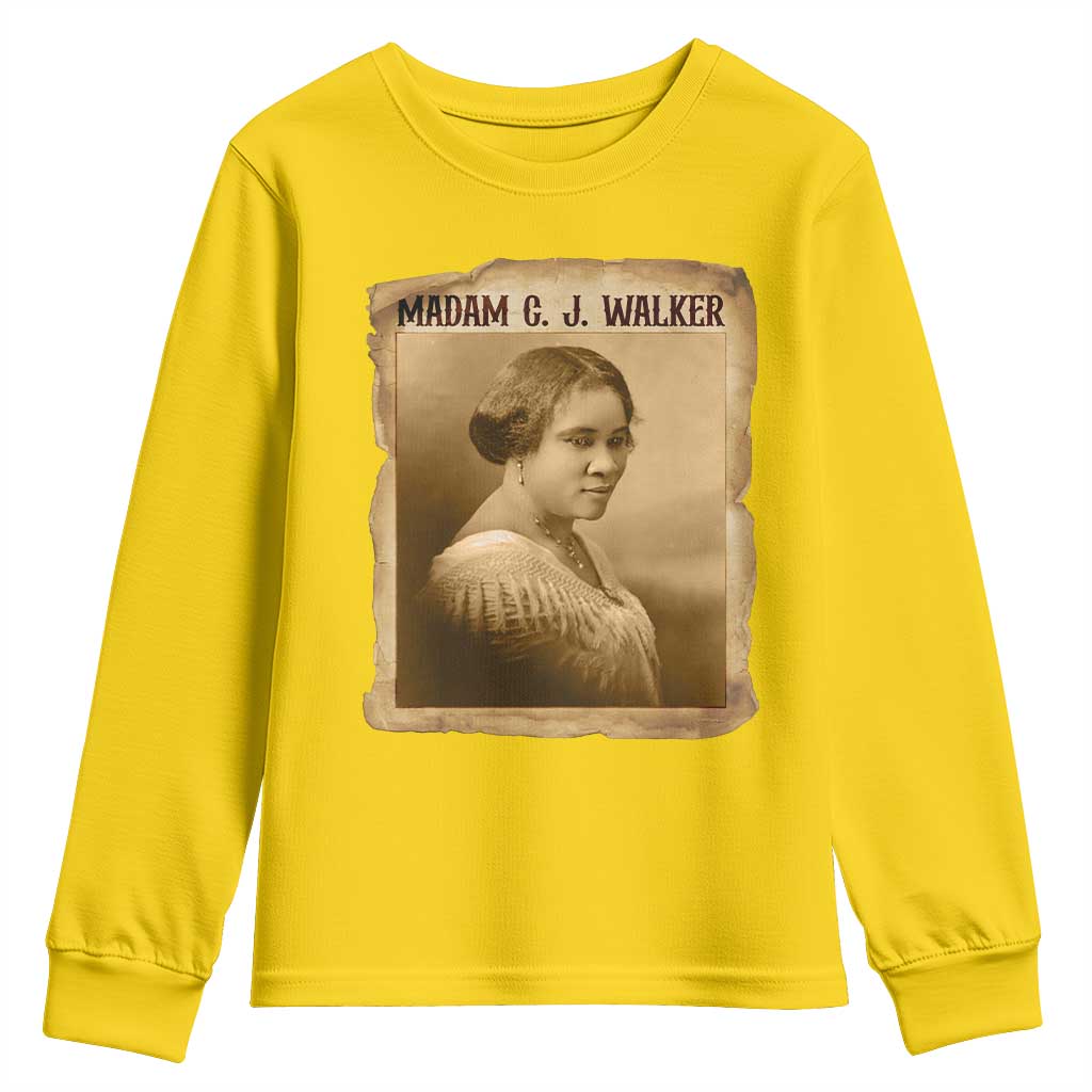 Madam CJ Walker Youth Sweatshirt Female Empowerment History Gift - Wonder Print Shop