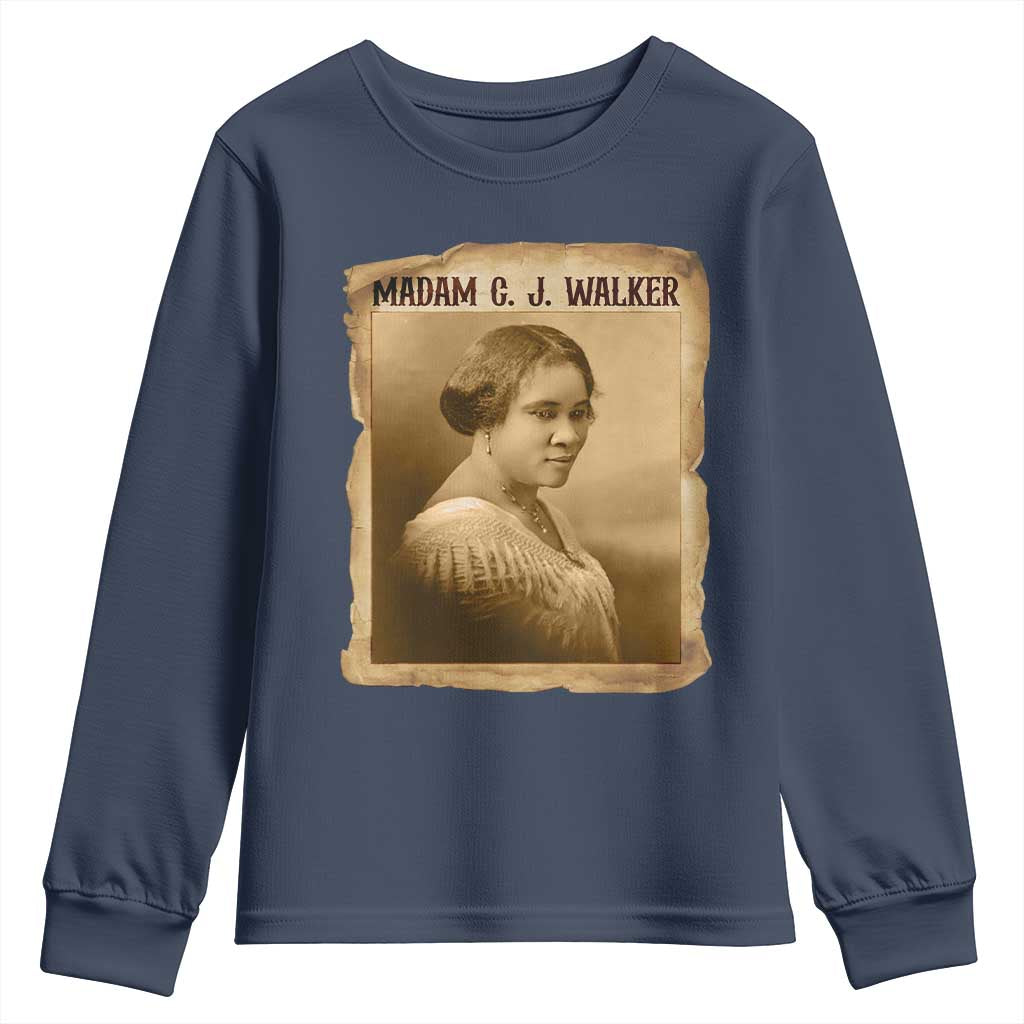 Madam CJ Walker Youth Sweatshirt Female Empowerment History Gift - Wonder Print Shop
