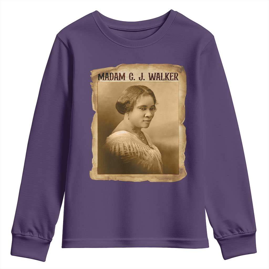 Madam CJ Walker Youth Sweatshirt Female Empowerment History Gift - Wonder Print Shop